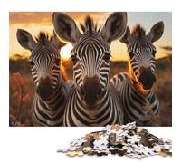 Three Zebras Puzzles 500 Pieces Wooden Puzzles Puzzle Jigsaws for Adults for Adults& Teens Age 12 Years Up 500pcs (52x38cm)