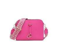 Three Zipped Sections Canvas Strap Cross Body Bag JFY Magenta One Size