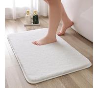 Threefold Non Slip Bath Mat Super Soft Absorbent, Fluffy, High Resilience - 50 x 80cm (White)