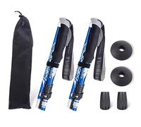 ThreeH 2 Pack Collapsible Hiking Sticks Trekking Poles Folding Walking Hiking Sticks Adjustable Aluminum Alloy Walking Stick for Climbing Camping Traveling Exercising