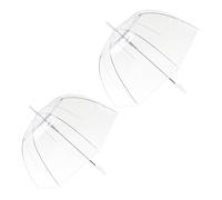 ThreeH 2 Pcs Bubble Rain Umbrella Adult for Weddings Auto Open See Through Windproof Dome Canopy Reinforced Fiberglass Shaft