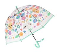 ThreeH Childrens Clear Bubble Umbrella Lightweight Auto Open Flower Surface Canopy 27 Inches for Boys and Girls Aged 3-10,Green
