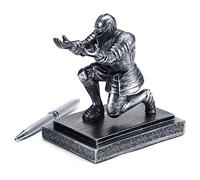 ThreeH Executive Knight Pen Holder for Office Desk Organizer with A Pen for Best Gift to Friend Gray