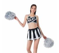 ThreeH Hot Cheerleading Outfit Bold Performance Wear for Women Includes Fitted Sleeveless Top and Short Pleated Skirt Ideal for Festivals Themed Parties