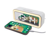 ThreeH LED Digital Alarm Clock: 3-Level Night Light Dual Alarms Temperature Sensor USB Charging Port Desktop Digital Clock for Home, Bedside, Desk