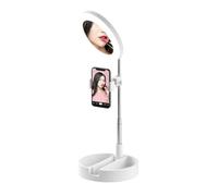 ThreeH Live Stream Light with Mirror, Adjustable Phone Stand & 3 Colors