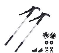 ThreeH Pair of 2 Trekking Poles Ultralight Hiking Sticks for Backpacking Walking Canes Hiking Sticks Anti Shock Walking Sticks for Men Women Silver
