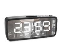 ThreeH Radio Alarm Clock FM76-108 MHZ 15 Levels Volume 12/24H Mode Black