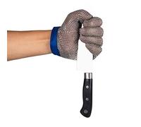 ThreeH Steel Mesh Gloves 304L Chainmail Cutting Gloves for Kitchen,Oyster Shucking,Meat Cutting and Wood Carving GL08 L(One piece)