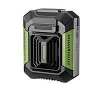 ThreeH Waist Fan Bladeless Silent Belt Fan Strong Airflow Rechargeable with LED Light for Outdoor Work Camping Green