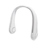 ThreeH White Portable Neck Fan Powerful Cooling with Bladeless Technology Ultra Quiet and Hair Safe USB Rechargeable Long Battery Life for Outdoor Adventures