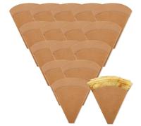 Threehoney 100 Pcs 7 x 8 Inches Large Perforated French Crepe Packaging Box-heavy Duty, Food Safe, Disposable French Crepe Wrapping Paper for Takeout Food Packaging (Brown)