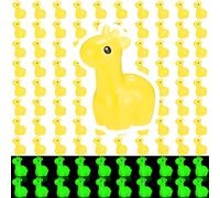 Threehoney 100 Pcs Luminous Mini Resin Animals Bulk Tiny Resin Giraffes Mini Figurines Accessories Miniature Garden Accessories Fairy Houses Aquarium Decorations