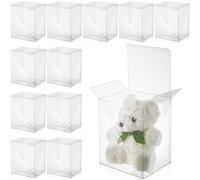 Threehoney 12 Pack Clear Display Cases for Funko Pop Figures, 6 Inch, Transparent, Locking Tab, Recyclable Plastic