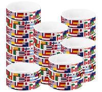 Threehoney 120 Pcs International World Country Flags Wristbands Silicone Bracelets American Flags Wristband International Sport Events Party Favor Around The World for Back to School Office Supplies
