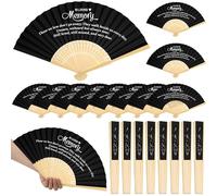 Threehoney 25 Pack Funeral Favors for Guests Black Paper Fans Handheld Black Hand Fan in Loving Memory Bamboo Folding Fan Funeral Gifts for Funeral Services Condolence Sympathy Gift