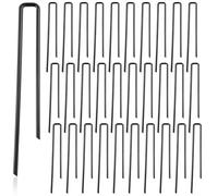 Threehoney 30 Pack Dog Exercise Pens Pets Replacement Animal Barrier Fence Stakes for Dogs Digging Metal Exercise Pen Ground Stakes for Pens for Pets Crate, Black 9.8 x 7.9 Inch