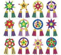 Threehoney 36 pcs Philippine Christmas Tree Parol Ornaments Wooden Christmas Ornaments Filipino for Xmas Tree Decorations Religious Gift