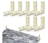 Threehoney 8 Pcs Photograph Backdrop Board Bracket 2.6 x 2.6 x 0.5 Inch Vertical L Shape Background Holder Stand Adjustable Plastic Backdrop Holder for Studio Photography Background Support