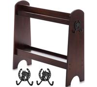 Threehoney Pine Wood Saddle Rack Saddle Stand for English and Western Saddles Horse Tack Organizers Horse Supplies Accessories Equipment for Displaying Trophy Saddles at Home(Dark Red)