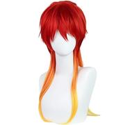ThreeIslands CML-04075 Cosplay Wig, Heat Resistant, Bonstone Arrow Semi-Long Red Yellow Gradient Bonstone WIG, Character Exclusive, Easy to Style, Cosplay Event Necessary, Natural Finish