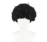 [threeIslands] Cosplay Wig, Heat Resistant, Frankie Franklin Black Short Wave (Frankie Franklin) WIG, Heat Resistant, Character Exclusive, Easy to Style, Essential for Cosplay Events, Natural Finish