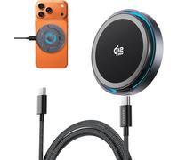 THREEKEY Qi2.2 25W Magnetic Wireless Charger with Cooling Fan, Fast Charging Pad with 1.52m Cable Compatible with iPhone 12-17 Series, Samsung Galaxy S20-S26 Series, Google Pixel 10 Pro XL