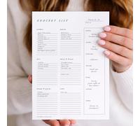 ThreeKin Collective Grocery List & Meal Planner Notepad, 6.5 x 9 Inch, 52 Tear-Off Sheets, Magnetic Back, Weekly Meal Planning & Organized Shopping List Pad