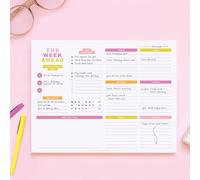 ThreeKin Color Pop Weekly Planner - Premium 52-Sheet Tear-Off Notepad, 8.5 x 11 inches, Clean Colorful Design, Perfect for Work, School, Projects, and Entrepreneurs, Female & USA Owned Business