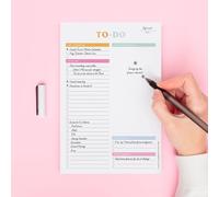 ThreeKin Joyour Affair To-Do List Planner - Daily Tear-Off Notepad (50 Sheets, 6” x 9”) for Maximum Productivity - For Work, School & Home - USA Women-Owned Brand