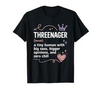 Threenager Definition Funny Third Birthday Sassy Toddler T-Shirt