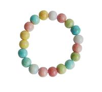 Threenine Boho Bracelet Colorful Scheme Ceramic Handmade Simple Elastic Hand Chain for Women