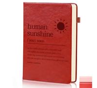 Threepacers Human Sunshine Motivational Leather Lined Journal Notebook for Women men, Inspirational Gift for Coworkers, Teachers and Mentors,200 Pages 100 GSM, A5 Size (5.7" x 8.3")