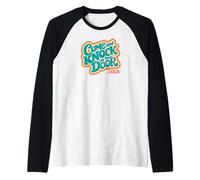 Three's Company Come and Knock On Our Door Retro Typography Raglan Baseball Tee