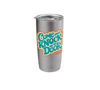 Three's Company Come and Knock On Our Door Retro Typography Stainless Steel Insulated Tumbler