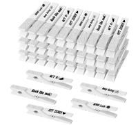 Threetols 30pcs Spirit Clips Cheer Pins Cheer Clothes Pin for Backpacks Cheerleading Clips Competition Cheerleader Pins Gift for Classroom Team Cheer Gifts Stuff Supplies Party Favors(White)