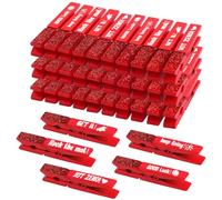 Threetols 30pcs Spirit Clips Cheer Pins Cheer Clothes Pins for Backpacks Cheerleading Clips Competition Cheerleader Pin Gift for Classroom Team Cheer Gifts Stuff Supplies Party Favors(Red)