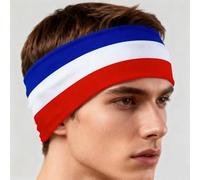 Threetols Netherlands Flag Tie Headband for Men Women Red White Blue Red National Flag Non-Slip Fabric Sweatband Bandana for Soccer, Tennis, Workout, Costumes & Cosplay