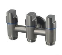 Threeway Diverter Valve with Inlet and Three Outlets for Reliable Water Flow Regulation in Various Water Supply Applications (Grey)