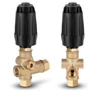 Threlaco 2 Pack Vrt3-310 Pressure Washer Unloader Valve, Black Spring, 10.5 Max Gpm (40 L/min), 3/8" F Outlet, 4500 Psi