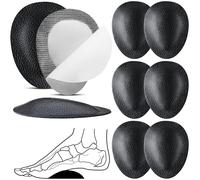 Threlaco 4 Pairs Metatarsal Pads for Women Men Leather Metatarsal Arch Support Ball of Foot Cushions Pain Relief for Metatarsalgia 1/3 Inch Thick Foot Pads(Black)