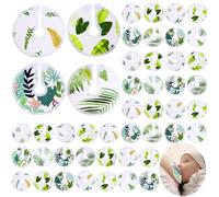 Threlaco 48 Pcs G Tube Button Covers Tube Holder Feeding Tube Abdominal Reusable Accessories Peg Tube Soft Absorbent Breast Feeding Pads Breastfeeding Support Nursing Care Stay Dry(Green Leaf)