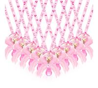 Threlaco 60 Pieces Baby Shower Pacifier Necklace Cute Bear Acrylic Baby Pacifier Pacifier Necklace for Baby Shower Party Decoration Table Pieces (Pink, Charming Style)