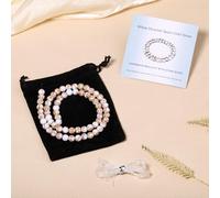 THRELE Stone Beads, 45pcs White Howlite, 8mm Beads for Jewelry Making, Bracelets, with Gift Bag, Elastic String & Size Card