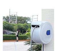 THREMA Classic Hose Box, 15m Automatic Retractable Resistant Lightweight Bracket Reel with 3in1 Spray Gun, 150 Degree Free Swing and Space Saving, for Car Wash, Outdoor Garden