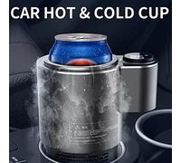 THREMA Single Bottle Drink Chiller, 12V Car Beverage Cup Cooler with Large Screen Display, 0-60℃ Rapid Cooling and Heating, Uniform Beverage Temperature, for Wine Gift, Festrival Gift