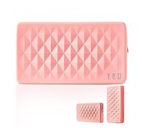 Threningloe Silicone Makeup Brush Storage Bag,Travel Cosmetic Bag for Women,Zipper Cosmetic Bag,Organize The Beauty Tools For Easy Storage., Pink, Silicone Makeup Brush Storage Bag