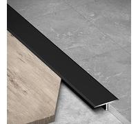 Threshold Bar T-Shaped Door Transition Strip，Tile Floor Gap Covering Junction Strips, Edge Trim Carpet, Waterproof and Easy to Clean(Black)