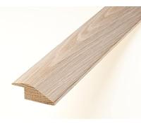 Threshold Door Strip Solid Oak R Section 12mm Ramp Reducer Trim 90cm for Wood & Laminate Flooring Off White