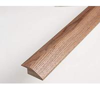Threshold Door Strip Solid Oak R Section 12mm Ramp Reducer Trim 90cm for Wood & Laminate Flooring Walnut Stained Oak